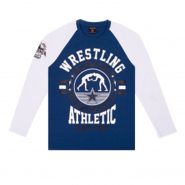Лонгслив LEADER WRESTLING сине-белый